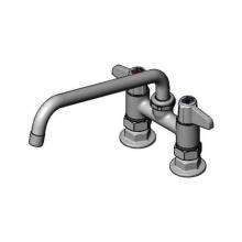 T&S Brass 5F-4DLS10-F15 - 4'' Deck Mount Mixing Faucet with equip Swing Nozzle with 1.5 GPM Aerator