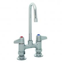 T&S Brass 5F-4DLX03 - Faucet, Deck Mount, 4'' Centers, 3'' Rigid Gooseneck