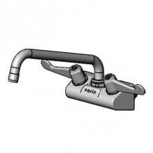 T&S Brass 5F-4WWX10 - Equip 4'' Wall Mount Faucet w/ 10'' Swing Nozzle, 4'' Wrist Handles,
