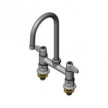 T&S Brass 5F-6DLS05-F15 - 6'' Deck Mount Mixing Faucet with equip Swivel Gooseneck with 1.5 GPM Aerator