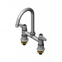 T&S Brass 5F-6DLS05C - Equip Faucet, 6'' Deck Mount, 5-13/16'' Swivel Gooseneck, Lever Handles, Suppl