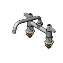 T&S Brass 5F-6DLS08-F15 - 6'' Deck Mount Mixing Faucet with equip Swing Nozzle with 1.5 GPM Aerator