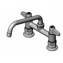 T&S Brass 5F-6DLS08 - Equip Faucet, 6'' Deck Mount, 8'' Swing Nozzle, Lever Handles, Supply Nipple K