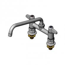 T&S Brass 5F-6DLS10-F15 - 6'' Deck Mount Mixing Faucet with equip Swing Nozzle with 1.5 Aerator