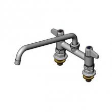T&S Brass 5F-6DLS12-F15 - 6'' Deck Mount Mixing Faucet with equip Swing Nozzle with 1.5 GPM Aerator