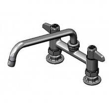 T&S Brass 5F-6DLX10 - Equip 6'' Deck Mount Faucet w/ 10'' Swing Nozzle, Ceramic Cartridges & Lev