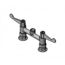 T&S Brass 5F-6DWS00 - equip 6'' Deck Mount Faucet, Swivel Outlet, Less Nozzle, 4'' Wrist Handles, Su