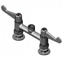 T&S Brass 5F-6DWX00 - equip 6'' Deck Mount Faucet, Swivel Outlet, Less Nozzle, 4'' Wrist-Action Hand