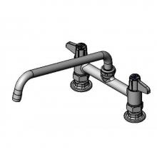 T&S Brass 5F-7DLS12 - equip 7'' Deck Mount Faucet, Lever Handles, 12'' Swing Nozzle, Supply Nipple K