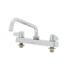 T&S Brass 5F-8CLX06 - Equip 8'' c/c Deck Mount Workboard Faucet, 6'' Swing Nozzle, Lever Handles