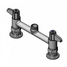 T&S Brass 5F-8DLS00 - equip 8'' Deck Mount Faucet, Lever Handles, Swivel Outlet, Less Nozzle, Supply Nipple Ki