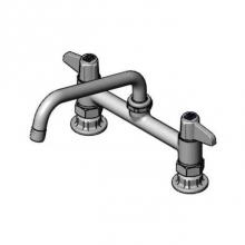 T&S Brass 5F-8DLS08-F15 - 8'' Deck Mount Mixing Faucet with equip Swing Nozzle with 1.5 GPM Aerator