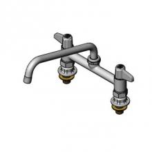 T&S Brass 5F-8DLS10-F15 - 8'' Deck Mount Mixing Faucet with equip Swing Nozzle with 1.5 GPM Aerator