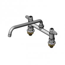 T&S Brass 5F-8DLS12-F15 - 8'' Deck Mount Mixing Faucet with equip Swing Nozzle with 1.5 GPM Aerator