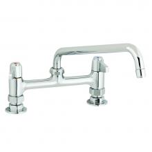 T&S Brass 5F-8DLX12V15 - Faucet, Deck Mount, 8'' Centers, 12'' Swing Nozzle w/ 1.5 GPM VR Aerator, Leve