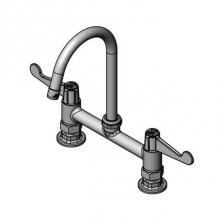 T&S Brass 5F-8DWS05C-F15 - 8'' Deck Mount Mixing Faucet withe Swivel Gooseneck with 1.5 GPM Aerator