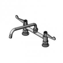 T&S Brass 5F-8DWS10-F15 - 8'' Deck Mount Mixing Faucet w/ Swing Nozzle with 1.5 GPM Aerator