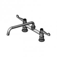 T&S Brass 5F-8DWS12-F15 - 8'' deck Mount Mixing Faucet w/ equip Swing Nozzle with 1.5 GPM Aerator