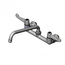 T&S Brass 5F-8WWB10 - 8'' Wall Mount Faucet, 4'' Wrist-Action Handles, 10'' Swing Nozzle &