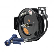 T&S Brass 5HR-232-12 - Hose Reel, Open, Powder Coated Steel, 3/8'' x 35' ID Hose, Front Trigger Water Gun