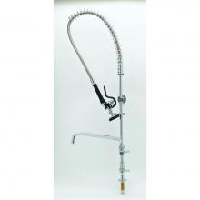 T&S Brass 5PR-1S12 - Equip Pre-Rinse Unit: Single Hole, Add-on Faucet with 12'' Swing Nozzle, Lever Handles