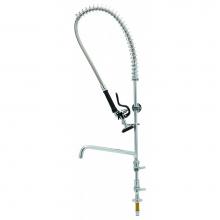 T&S Brass 5PR-1S12 - Equip Pre-Rinse Unit: Single Hole, Add-on Faucet with 12'' Swing Nozzle, Lever Handles