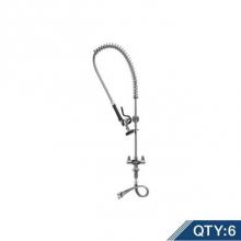 T&S Brass 5PR-2S00-PQ6 - Pre-Rinse Unit, Single Hole Deck Mount Faucet, Quarter-Turn Ceramic Cartridges, equip Lever Handle