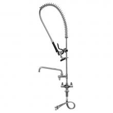 T&S Brass 5PR-2S10 - Pre-Rinse, Single Hole Base, 18'' Flexible Inlets, 6'' Wall Bracket, 10'&