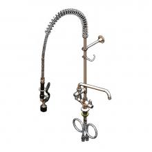 T&S Brass 5PR-2S12-C - Equip Pre-Rinse Unit, Single Hole Deck Mount, ADF w/ 12'' Swing Nozzle, 5SV-C Spray Valv