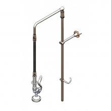 T&S Brass B-0111-02 - Pre-Rinse Subassembly: Overhead Swivel Arm, Wall Bracket, Less Base Faucet