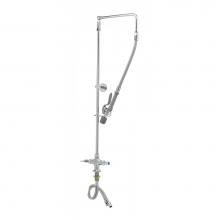 T&S Brass B-0111-BC - EasyInstall Pre-Rinse: Overhead Swivel Arm, Single Hole Base, B-0107-C, Wall Bracket, Inlet Flex L