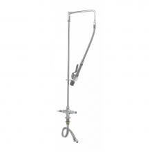 T&S Brass B-0111-C - EasyInstall Pre-Rinse: Overhead Swivel Arm, Single Hole Base, Inlet Flex Lines