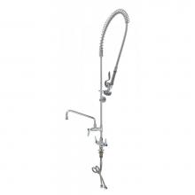 T&S Brass B-0113-12-CR-B - Pre-Rinse Unit w/ Ceramic Cartridges & Wall Bracket