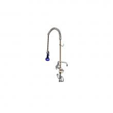 T&S Brass B-0113-A06-08 - EasyInstall Pre-Rinse, Single Hole Base, 6'' Add-On Faucet, 18'' Flex Lines, B