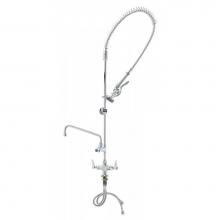 T&S Brass B-0113-ADF10-B - EasyInstall Pre-Rinse, Single Hole Base, 10'' Add-On Faucet, 18'' Flex Lines,