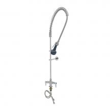 T&S Brass B-0113-B08 - Easy-Install Pre-Rinse: Single Hole Deck Mount, 24'' Riser, 1.07 GPM Spray Valve