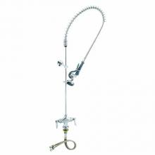 T&S Brass B-0113-B9 - EasyInstall Pre-Rinse, Spring Action, Single Hole Base, Flex Lines, 9'' Wall Brkt
