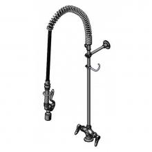 T&S Brass B-0113-BJ-SWV-T - EasyInstall Pre-Rinse, Single Hole Base, Flex Lines, Wall Bracket, Tee, Swivel, B-0107-J