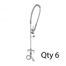 T&S Brass B-0113-BM - EasyInstall Pre-Rinse, Spring Action, 18'' Flex Lines, Wall Bracket (Qty. 6)