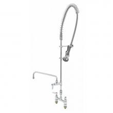 T&S Brass B-0123-12CRCCVB - Pre-Rinse, 8''c/c Deck Mount, Add-On Faucet, 00CC Inlets, B-0107, Vacuum Breaker, Flex H