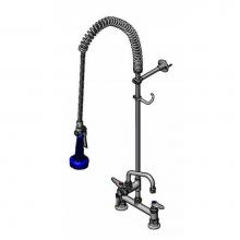 T&S Brass B-0123-A06-B08C - EasyInstall Pre-Rinse, Spring Action, 8'' Deck Mount, 6'' Add-On, Wall Bracket