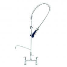 T&S Brass B-0123-A10-B08 - EasyInstall Pre-Rinse: Spring Action, 8'' Deck Mount, 10'' ADF Nozzle, Wall Br