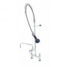 T&S Brass B-0123-A10-B08 - EasyInstall Pre-Rinse: Spring Action, 8'' Deck Mount, 10'' ADF Nozzle, Wall Br