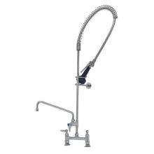 T&S Brass B-0123-A12-B08C - EasyInstall Pre-Rinse, 8'' Deck Mount, Add-On Faucet w/ 12'' Nozzle, Wall Brac