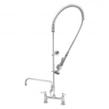 T&S Brass B-0123-ADF06 - EasyInstall Pre-Rinse, Spring Action, Deck Mount, 8'' Centers, 6'' Add-On Fauc