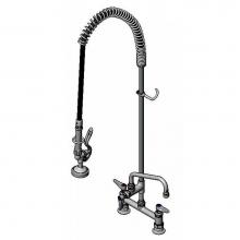 T&S Brass B-0123-ADF08 - EasyInstall Pre-Rinse, Spring Action, Deck Mount, 8'' Centers, 8'' Add-On Fauc