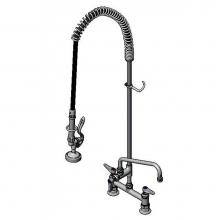 T&S Brass B-0123-ADF10 - EasyInstall Pre-Rinse, Spring Action, Deck Mount, 8'' Centers, 10'' Add-On Fau