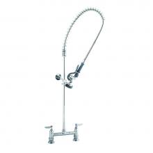 T&S Brass B-0123-B - EasyInstall Pre-Rinse, Spring Action, Deck Mount Base, 8'' Centers, Wall Bracket