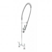 T&S Brass B-0123-BC - Pre-Rinse Unit: 8'' Deck Mount, Low-Flow Spray Valve, Wall Bracket, 44'' SS Fl