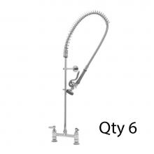 T&S Brass B-0123-BM - EasyInstall Pre-Rinse, Spring Action, Deck Mount Base, 8'' Centers, Wall Bracket (Qty. 6